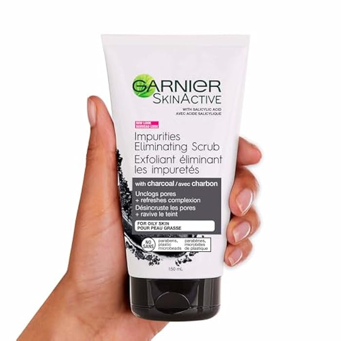 Garnier SkinActive Charcoal Blackhead Eliminating Scrub, 5 Fl Oz (150mL), 1 Count (Packaging Mary Vary) - Image 3