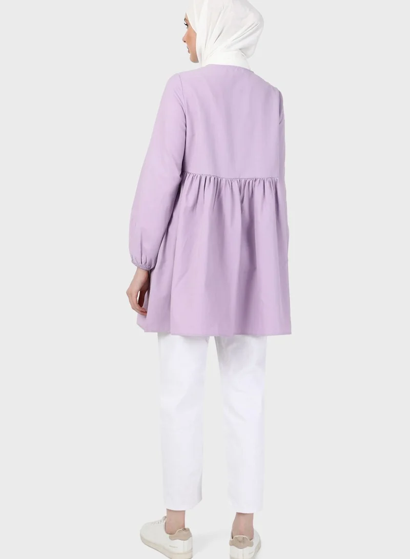 Refka by modanisa Button Detail Tiered Tunic