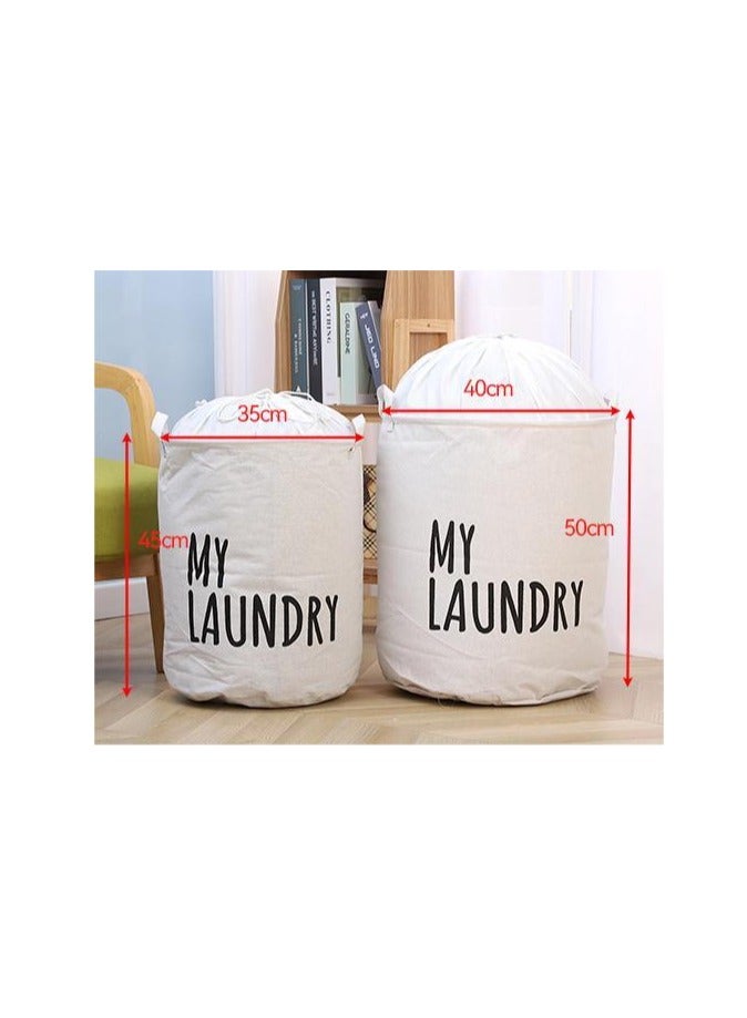 AuliceVerse Multi-Functional Foldable Dual Handle Bucket travel Laundry Bag Basket 2-Piece Set Drawstring Dustproof Moisture-Proof Storage for Clothes Bedding - Image 3