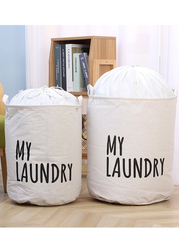 AuliceVerse Multi-Functional Foldable Dual Handle Bucket travel Laundry Bag Basket 2-Piece Set Drawstring Dustproof Moisture-Proof Storage for Clothes Bedding - Image 1