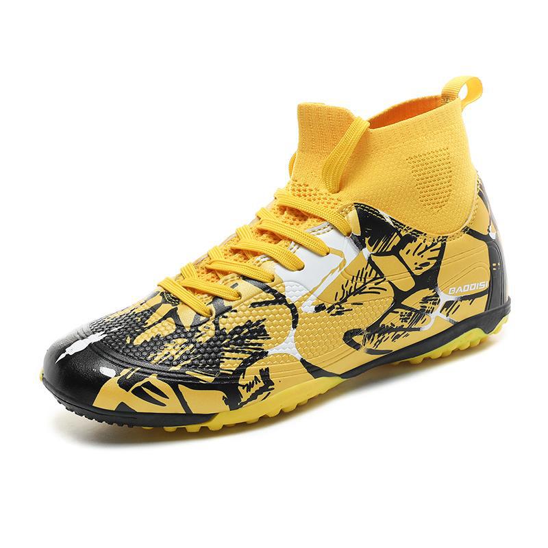 Children'S Football Shoes Men'S And Women'S High-Top Sneaker Anti-Slip Crushed Nail Training Shoes For Primary School Students Spike Sneakers - Image 4