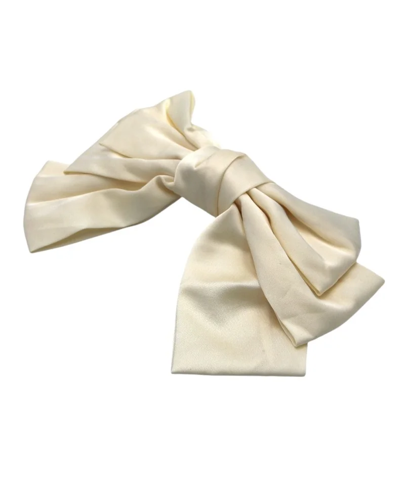 D'Daniela Aina Ribbon Big Bow Clip for Babies and Girls - Cream