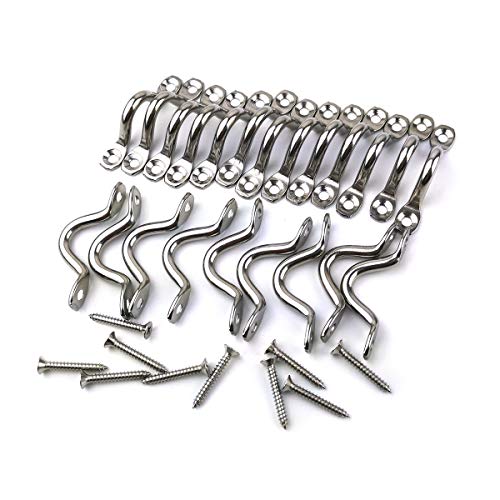 Hamineler 22Pcs M5 316 Stainless Steel Eye Straps Ceiling Wall Mount U Hook with Screws - Image 4