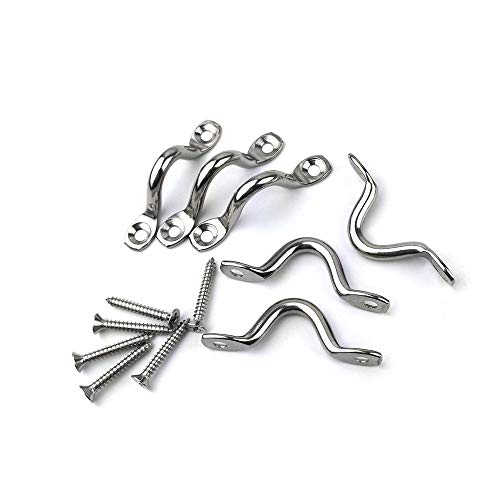 Hamineler 22Pcs M5 316 Stainless Steel Eye Straps Ceiling Wall Mount U Hook with Screws - Image 2