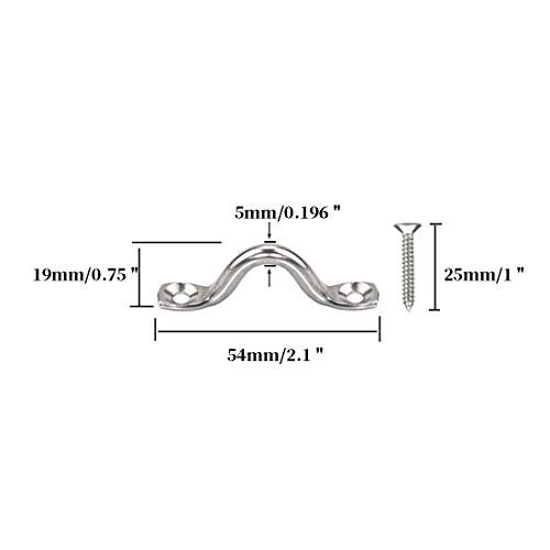 Hamineler 22Pcs M5 316 Stainless Steel Eye Straps Ceiling Wall Mount U Hook with Screws - Image 3