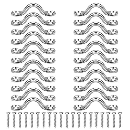 Hamineler 22Pcs M5 316 Stainless Steel Eye Straps Ceiling Wall Mount U Hook with Screws - Image 1