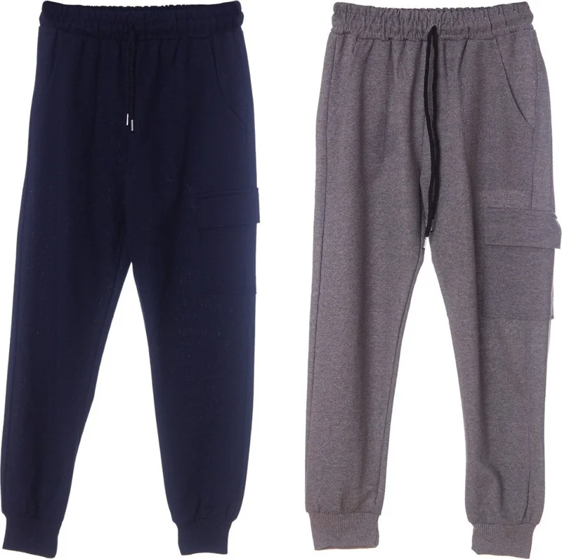 Ada Bebek Çocuk Ada Baby Kid Adabebek Cotton Double Pocket Rubber Leg 2-Piece Kids Tracksuit Bottoms