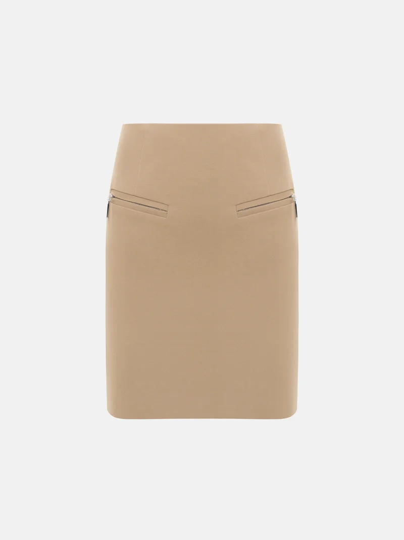 Lichi Cotton mini skirt with a metal zip