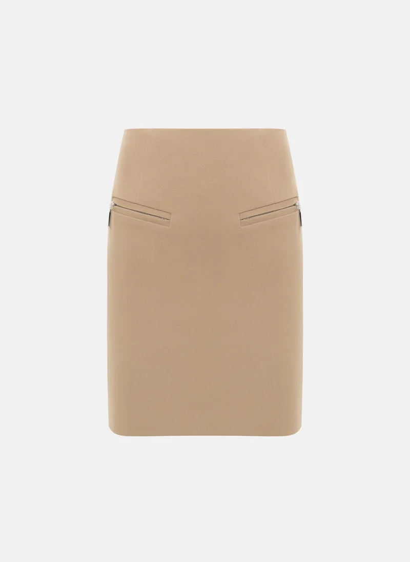 Lichi  Cotton mini skirt with a metal zip for Women | Best Price UAE