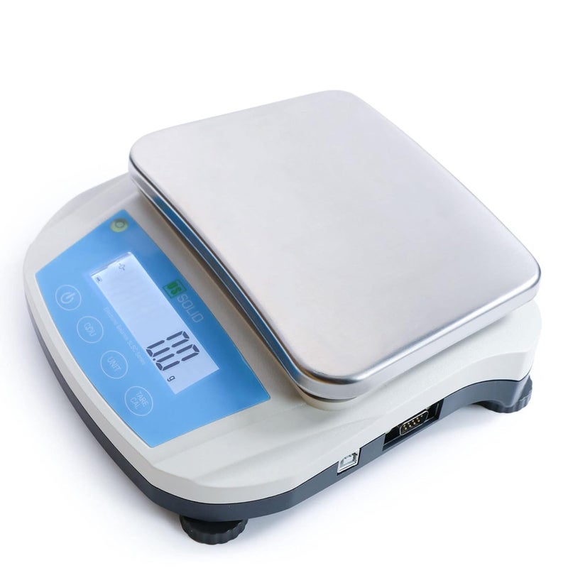 U.S. Solid 0.1g Electronic Precision Balance Lab Digital Balance Scale, RS232 & USB Interface, AC100V-240V & DC4x1.5V, 19 Measurement Units (3kg) - Image 1