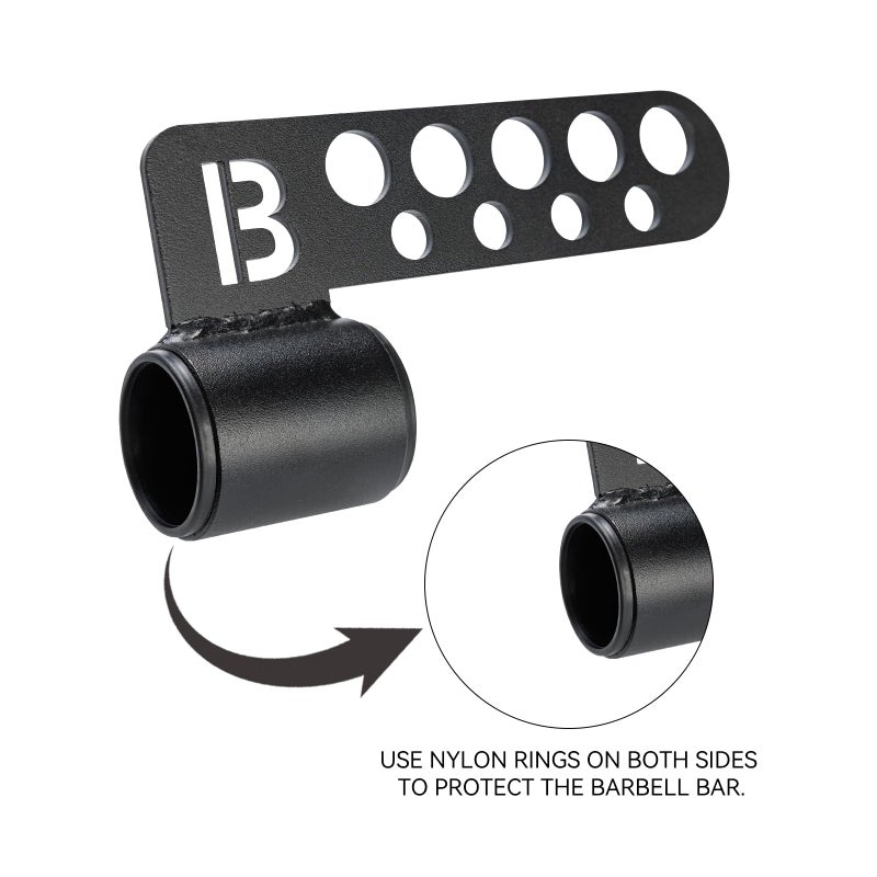 BROTTEBEAR Belt Squat Collar Landmine Attachment Fit 2" Barbell Hole Home Gym Equipment with Two Barbell Protective Plugs,Black - Image 3