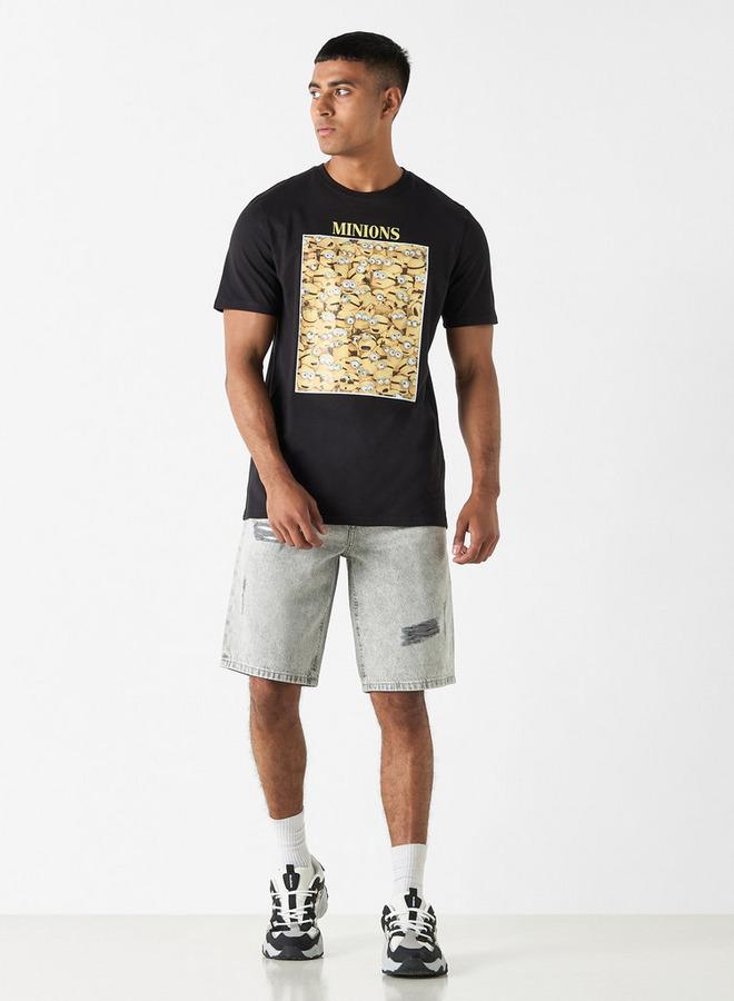 اس بي كاركترز تيشيرت بياقة ضيقة وأكمام قصيرة وطبعات - Image 2