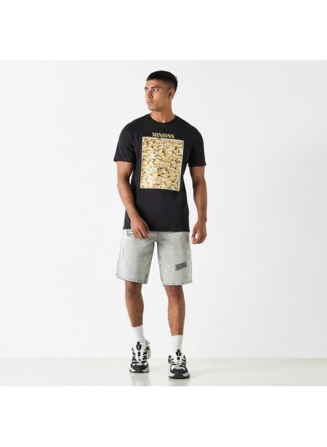 SP Characters Minions Print Crew Neck T-shirt with Short Sleeves  - Image 3