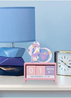 Y&D Wooden Desk Blocks Calendar Daily Perpetual Desktop Living Room Decorations Home Office Furnishing DIY Yearly Planner Shops Ornaments Friends Gifts (Pink)  - Image 2