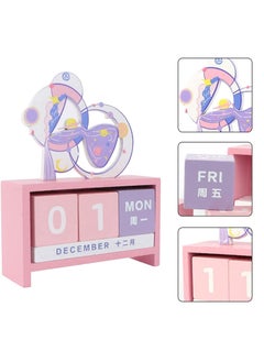 Y&D Wooden Desk Blocks Calendar Daily Perpetual Desktop Living Room Decorations Home Office Furnishing DIY Yearly Planner Shops Ornaments Friends Gifts (Pink)  - Image 4
