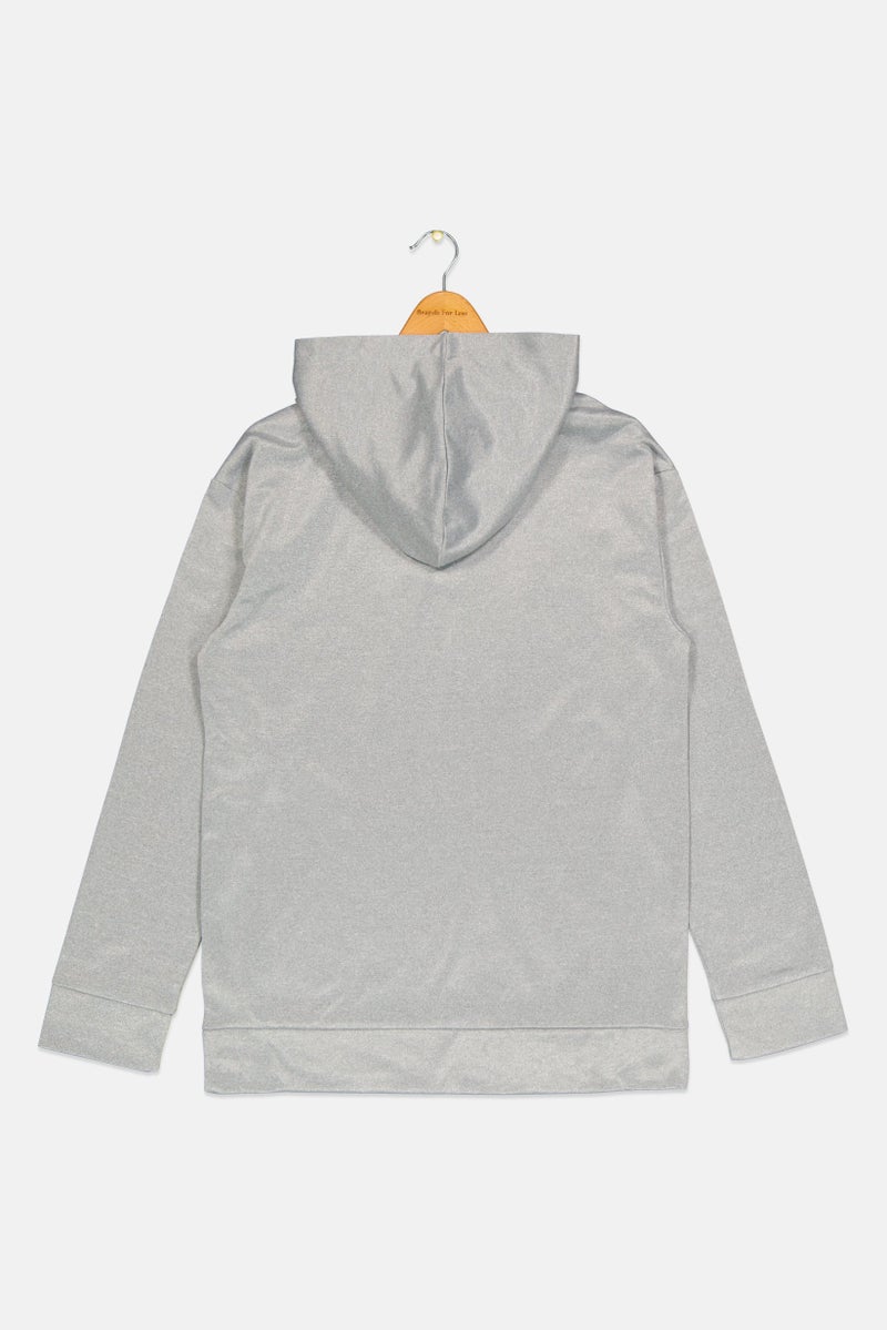 PUMA ملابس رياضية للأطفال الأولاد بأكمام طويلة، هودي خارجي، رمادي فاتح - Image 2