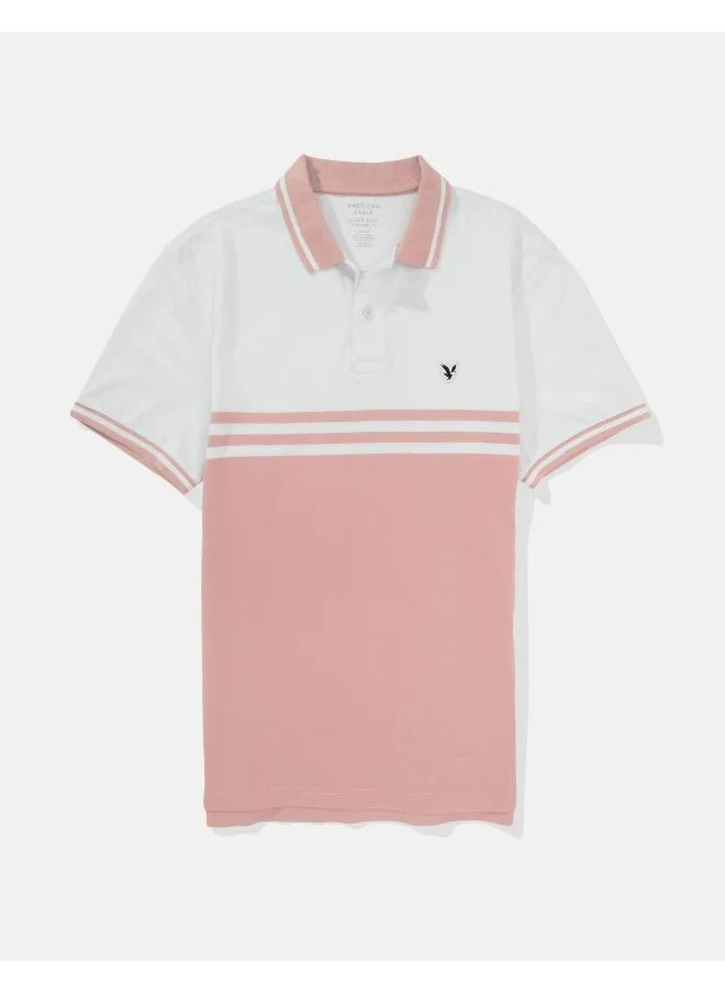 امريكان ايجل Striped Logo Polo Shirt