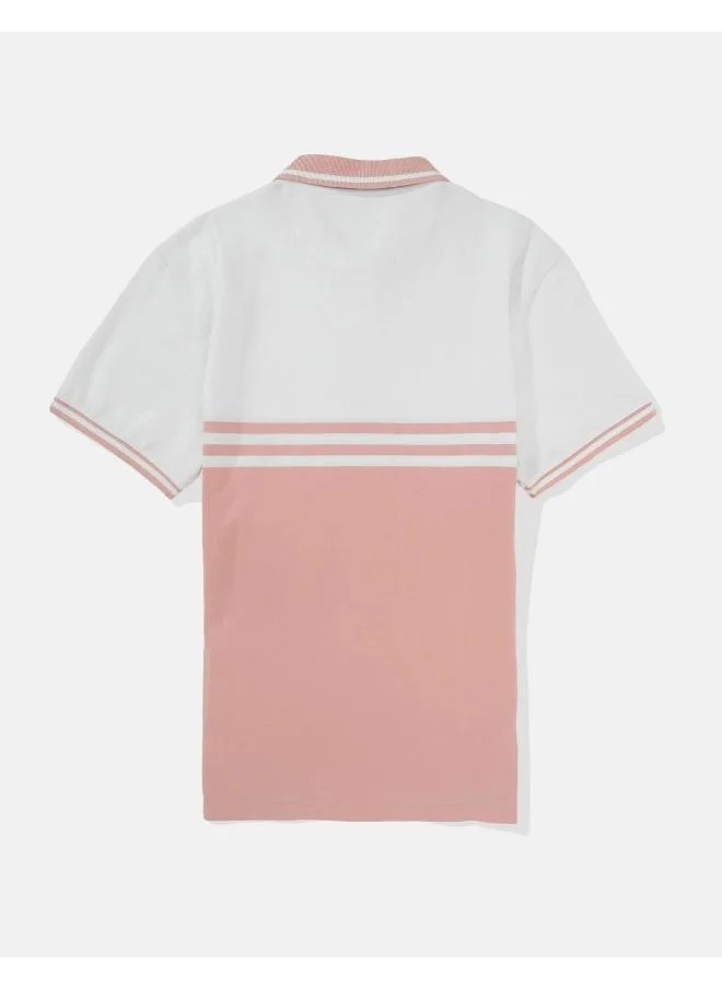 امريكان ايجل Striped Logo Polo Shirt