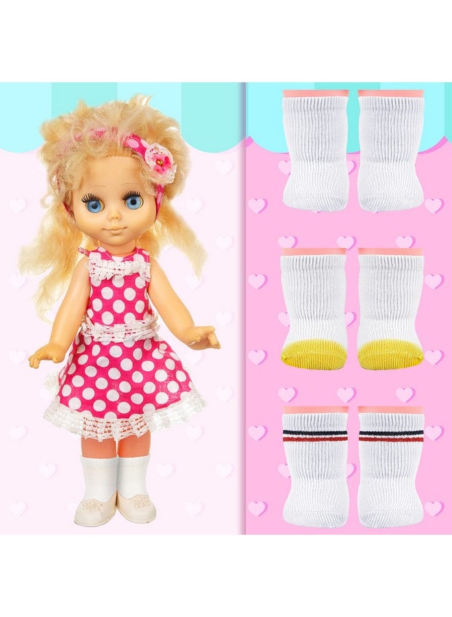Zhanmai 9 Pairs Doll Socks Mini Doll Socks Accessories For American 18 Inch Baby Doll Socks Doll Clothesfor Doll Accessories Multicolored  - Image 5