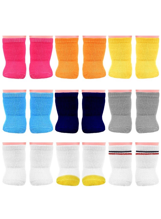 Zhanmai 9 Pairs Doll Socks Mini Doll Socks Accessories For American 18 Inch Baby Doll Socks Doll Clothesfor Doll Accessories Multicolored  - Image 1