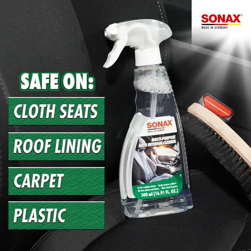 SONAX Multi-Purpose Interior Cleaner 321200 | Powerful Stain Remover & Deodorizer for Fabric, Upholstery, Carpet, Door Panels & Headliners | Eliminates Odors, Freshens Car, RV & Home Interiors | 500ml - Image 3