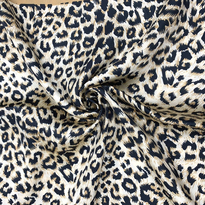 YOUR SMILE Silk Like Leopard Print Scarf Women's Fashion Pattern Large Square Satin Headscarf Head Dress - Image 3