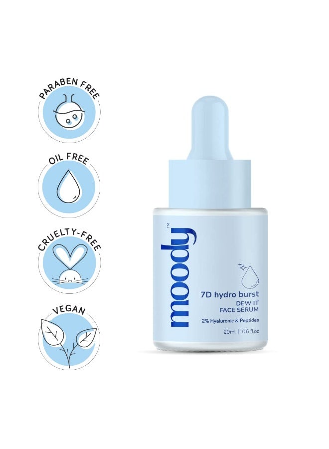  مودي سيروم مودي ٢٪ هيالورونيك للوجه مع ببتيدات النياسيناميد لبشرة ندية رطبة وممتلئة مع تقنية ٧D هيدرو برست | سيروم مرطب يومي للوجه لبشرة نضرة | سيروم خالٍ من البارابين للرجال والنساء | ٢٠ مل - Image 3