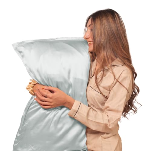 Furbo Mulberry Silk Pillowcase- Pure Mulberry Silk Pillow Cover for Hair and Skin, Anti Acne, Luxury, Light Grey (Pack of 1) - Image 4