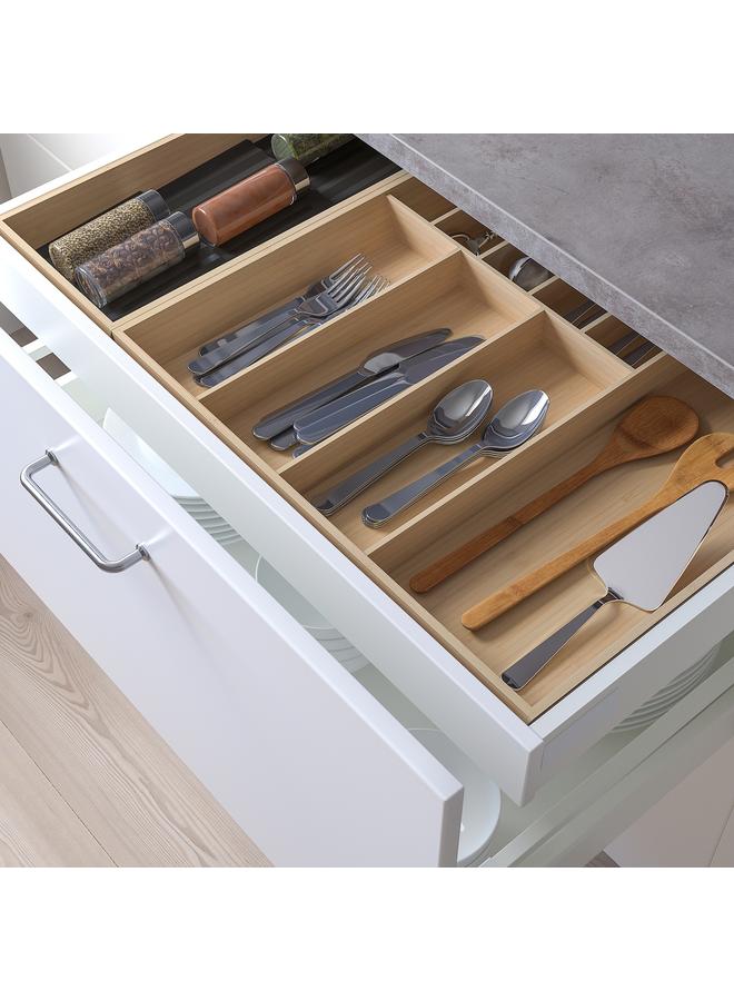 زبون صينية أدوات مائدة/صينية مع رف توابل، من الخيزران الفاتح، 72×50 سم - Image 2