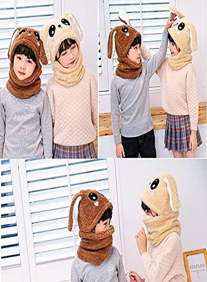 Malvina Kid's Boy's & Girl's Winter Warm Faux Fur Animal Panda Balaclava Hat Full Cover Earflap Hood Cap Neck Warmer Scarf with Long Ears (Red)-(2-4 Year) - Image 3