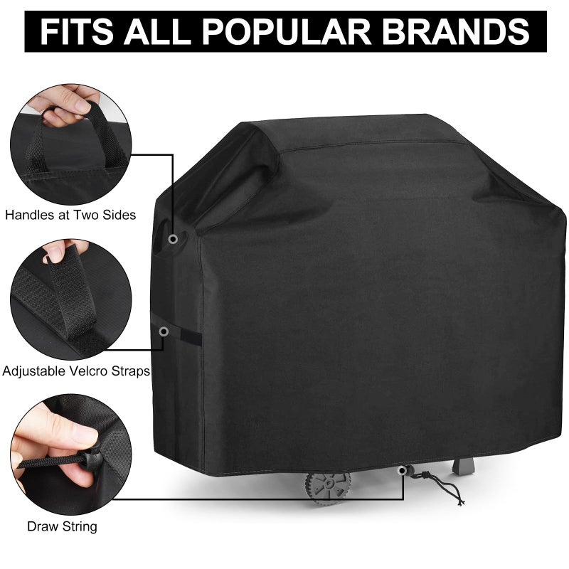 anshuke Grill Protective Cover 420D Oxford Gas Grill Cover Waterproof Tearproof UV Resistant (147x61x122cm) - Image 3
