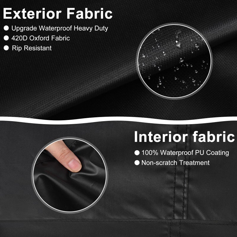 anshuke Grill Protective Cover 420D Oxford Gas Grill Cover Waterproof Tearproof UV Resistant (147x61x122cm) - Image 5
