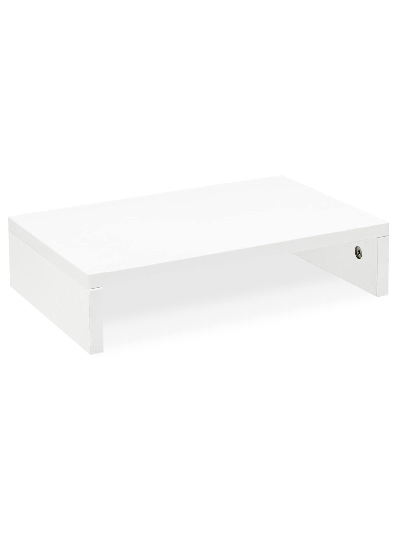 TEAMIX TEAMIX 142 inch White Monitor Stand Riser Wood Monitor Riser with Storage for Desk Small Monitor Stand TVScreenPCLaptop Riser Computer Stand Desktop Shelf White142 inch 