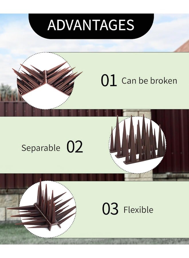 Bird Spikes Tall Bird Spikes Deterrent, Bird Deterrent Spikes for Squirrel Cat Raccoon Animal, Pigeon Spikes for Outside Fences and Roofs to Keep Birds Away Plastic Anti Bird Spikes for Outside to Keep Birds Away Pigeon Spikes Bird Nest Preventer for Roof, Sill, Patio - Image 2