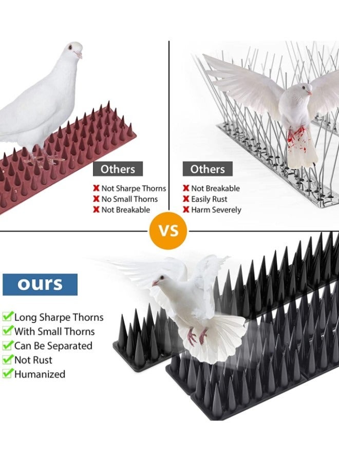 Bird Spikes Tall Bird Spikes Deterrent, Bird Deterrent Spikes for Squirrel Cat Raccoon Animal, Pigeon Spikes for Outside Fences and Roofs to Keep Birds Away Plastic Anti Bird Spikes for Outside to Keep Birds Away Pigeon Spikes Bird Nest Preventer for Roof, Sill, Patio - Image 4