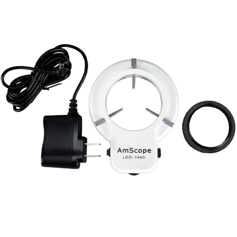 AmScope LED-144S 144 LED Adjustable Microscope Compact Ring Light + Adapter - Image 5