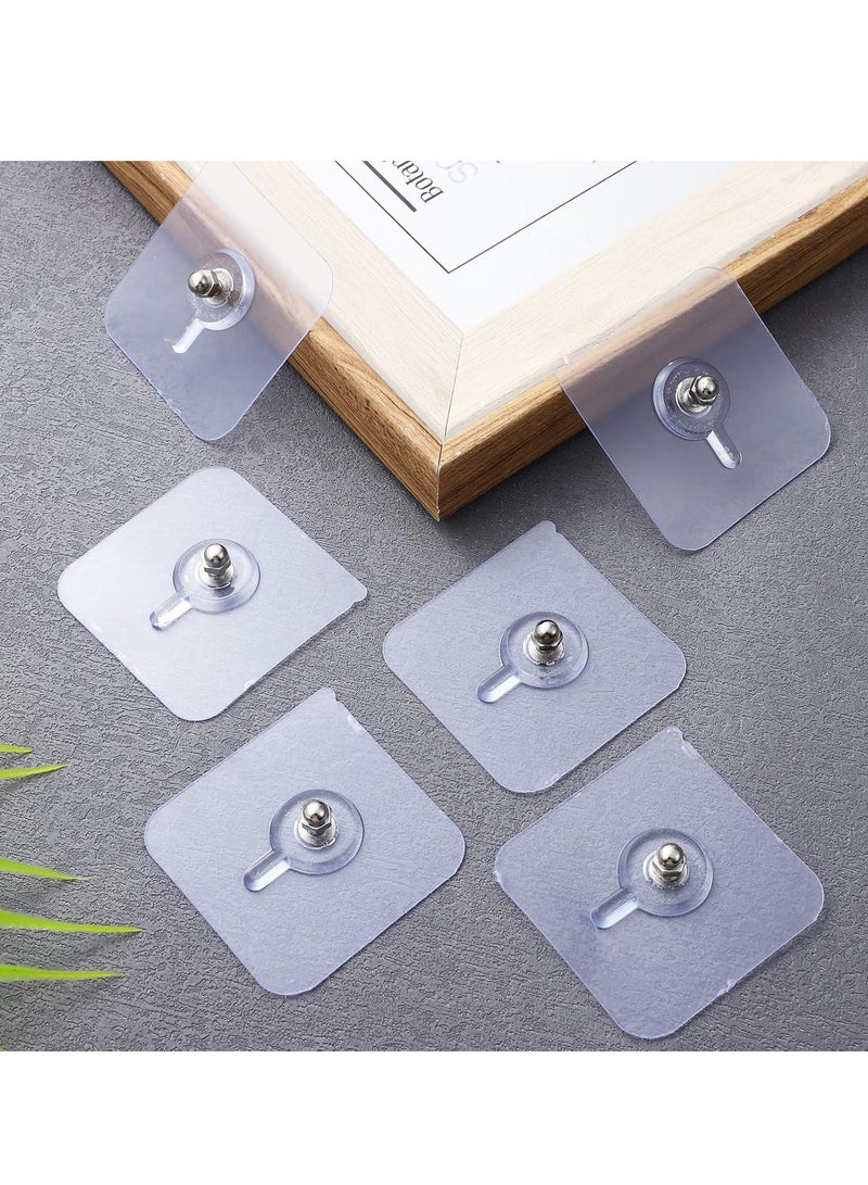Adhesive Wall Hanger Hooks for Hanging Clothes Strong Self Adhesive Magic Sticker Home Kitchen Bathroom Bedroom Door Organizers Accessories Items (Single 10 Pcs nail ) - Image 1