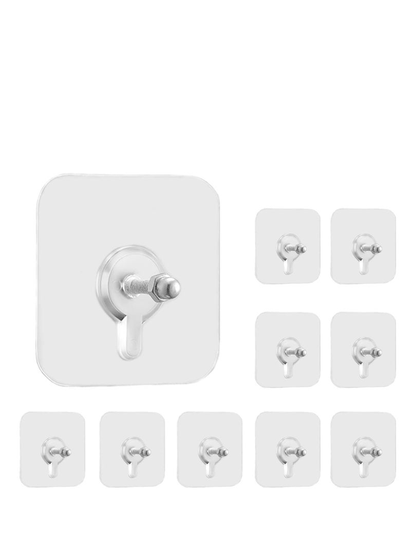 Adhesive Wall Hanger Hooks for Hanging Clothes Strong Self Adhesive Magic Sticker Home Kitchen Bathroom Bedroom Door Organizers Accessories Items (Single 10 Pcs nail ) - Image 2