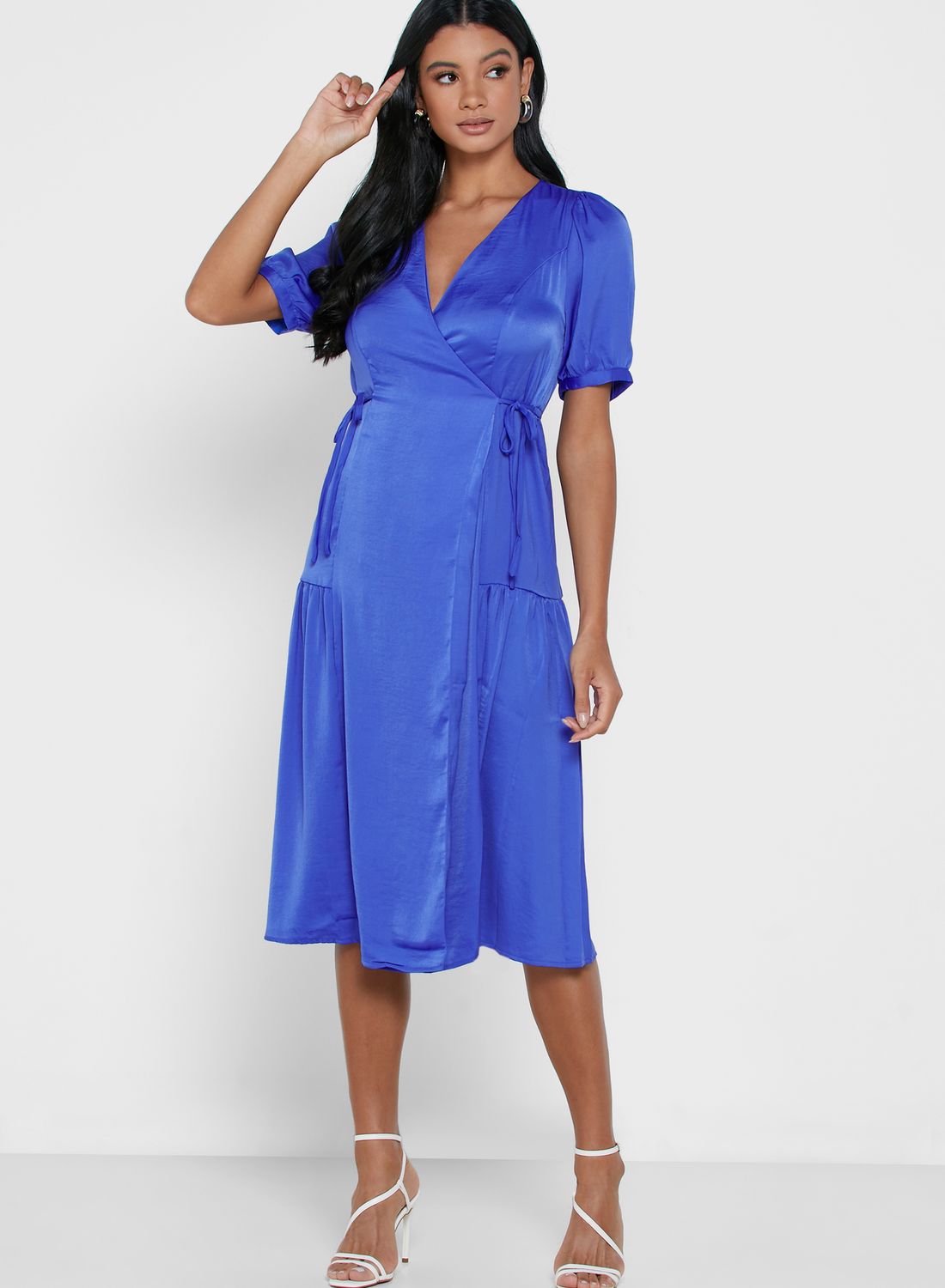 lys s Flourish Maxim Buy Vero Moda Blue Midi Wrap Dress for Women in UAE