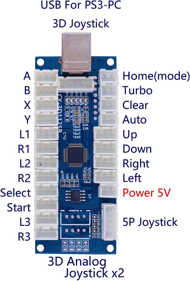 SJ@JX Arcade Game Stick DIY Kit LED Buttons Cherry MX Microswitch Lamp Controller USB Encoder Gamepad Cable for Hit Box PC PS3 MAME Raspberry Pi - Image 2