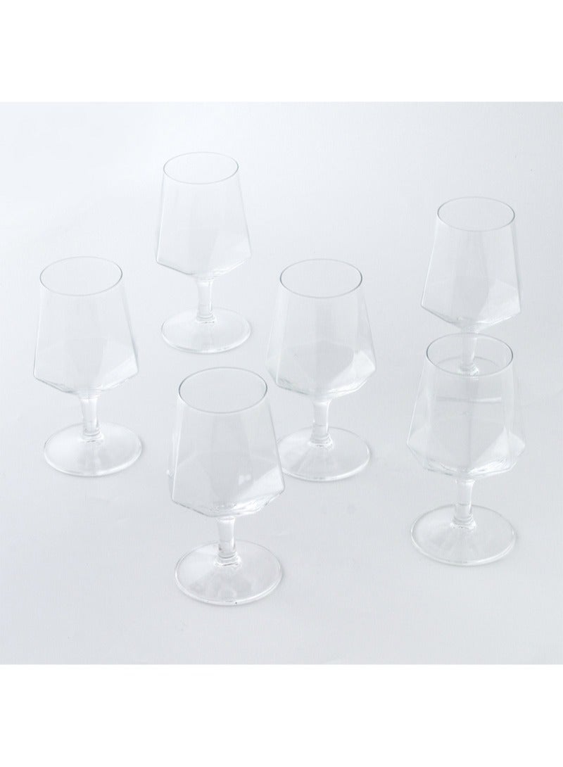 Shuer 234 ml Creative Home Diamond Shaped High Foot Glass Juice Cup - Image 2