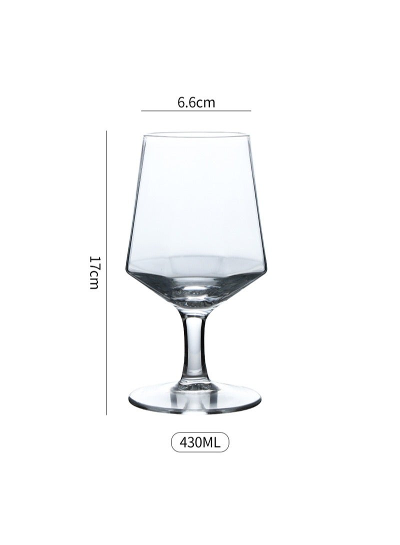 Shuer 234 ml Creative Home Diamond Shaped High Foot Glass Juice Cup - Image 1