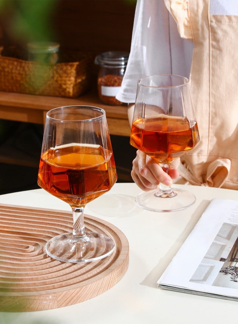 Shuer 234 ml Creative Home Diamond Shaped High Foot Glass Juice Cup - Image 4