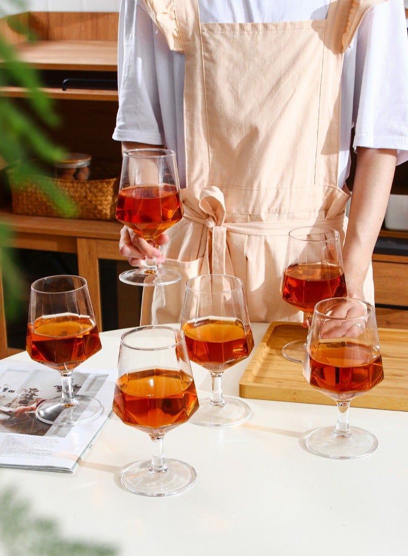 Shuer 234 ml Creative Home Diamond Shaped High Foot Glass Juice Cup - Image 5