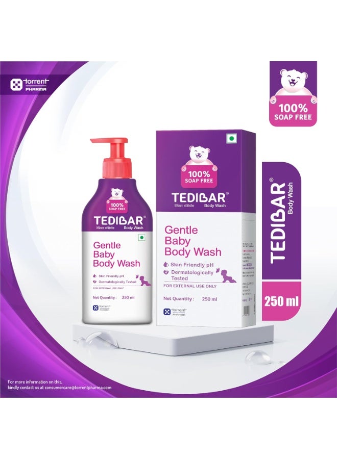 Tedibar - Body wash for Babies| 100% soap & Alkali free | Skin-friendly pH 5.5| Recommended by pediatricians | Prevents Dryness & Rashes | Suitable for Newborn Baby| 250ml - Image 4