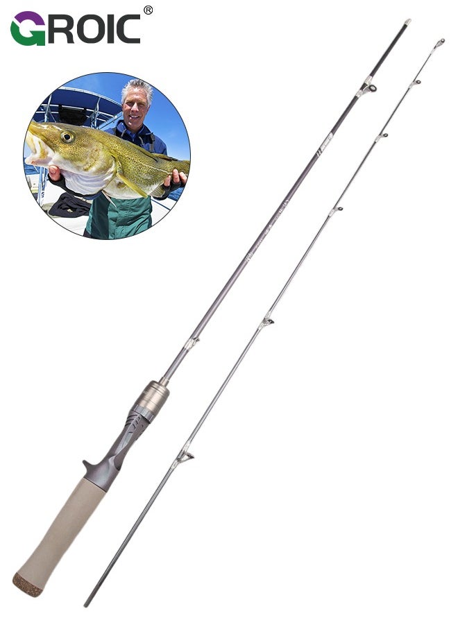 GROIC - 1.98 M Fishing Rods, Lightweight Fishing Rods Suitable for Bait Casting Fish Wheel, UL Spin & Cast Fishing Rod Carbon Fiber Anti-tangling Guide Ring Bait Casting Fishing Rods for Freshwater, Saltwater - Image 1