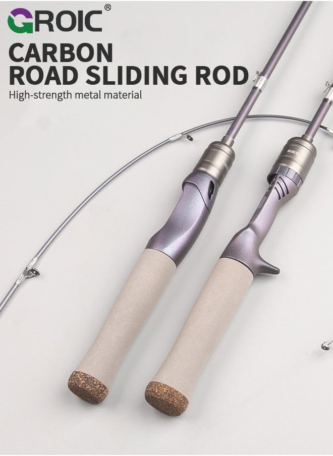 GROIC - 1.98 M Fishing Rods, Lightweight Fishing Rods Suitable for Bait Casting Fish Wheel, UL Spin & Cast Fishing Rod Carbon Fiber Anti-tangling Guide Ring Bait Casting Fishing Rods for Freshwater, Saltwater - Image 1