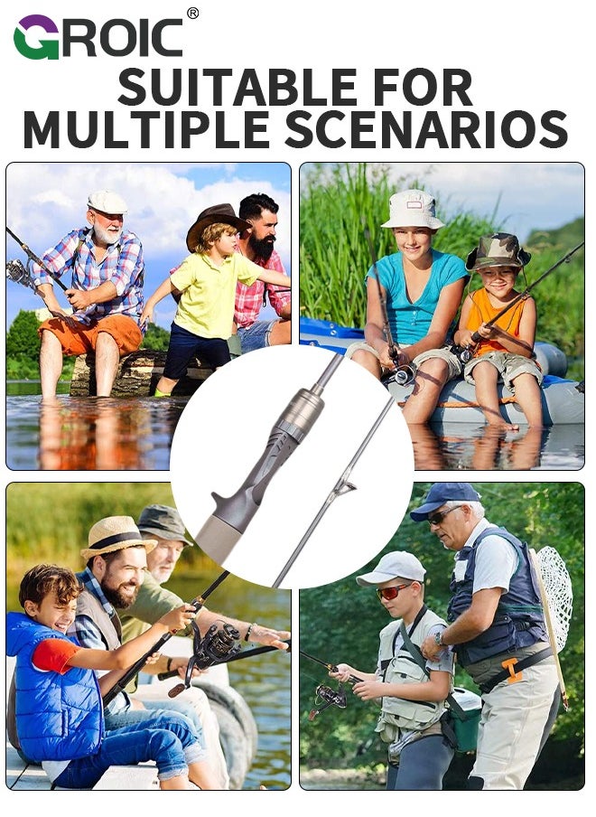 GROIC - 1.98 M Fishing Rods, Lightweight Fishing Rods Suitable for Bait Casting Fish Wheel, UL Spin & Cast Fishing Rod Carbon Fiber Anti-tangling Guide Ring Bait Casting Fishing Rods for Freshwater, Saltwater - Image 1