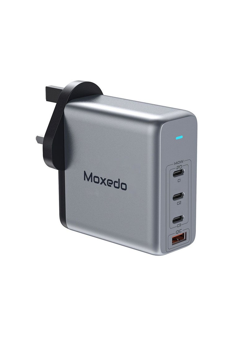 Moxedo Volton II PD GaN Charger 140W with 3 USB-C Ports /1 USB-A Port PPS PD 3.1 Wall Adapter Compatible for iPhone, Samsung, Huawei, Dell, MacBook Pro/Air and more - Image 1