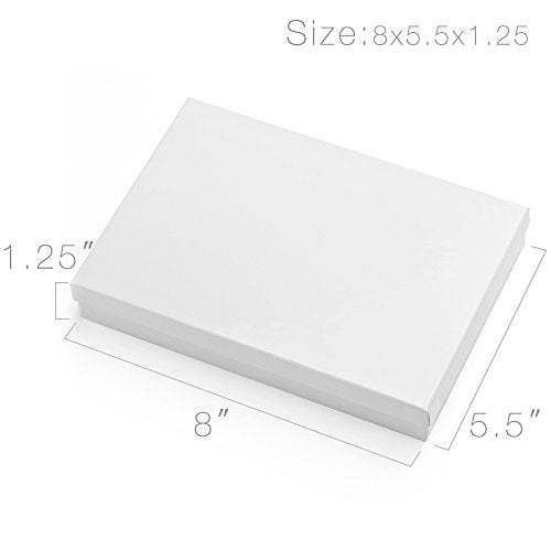 MESHA 8x5.5x1.25 20 Cotton Filled White Jewelry Gift Boxes, Kraft Cardboard Jewelry Boxes, JewelryBox for Small Business & Wearable Nails Enhancement - Image 2